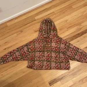 ZARA tweed cropped sweater w/ beaded detail. Sz M